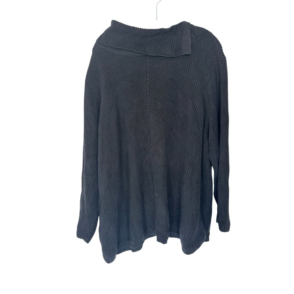 Talbots Woman Petites Plus Sweater Black Cable Knit‎ Turtleneck Size 3X Petite